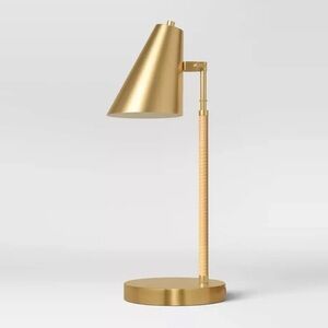 Desk Lamp Threshold Rattan Wrapped Task Lamp - Brass and Rattan + LED Spotlight